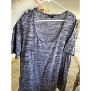 Woman's Attention Gray And Black Top XL